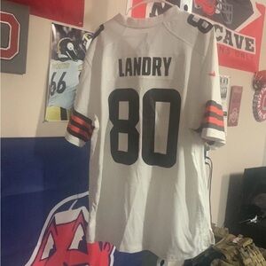 Nike Jarvis Landry Cleveland Browns Away White and Brown Men's Jersey